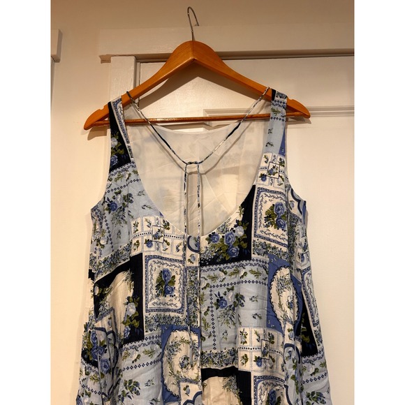 Abercrombie & Fitch Floral Patchwork Mini Dress XSP Resort Boho Whimsical 70s - Picture 4 of 10